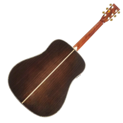 Byron Handmade Vine Inlay Folk Guitar Solid Spruce Wood Top dreadnought acoustic electric