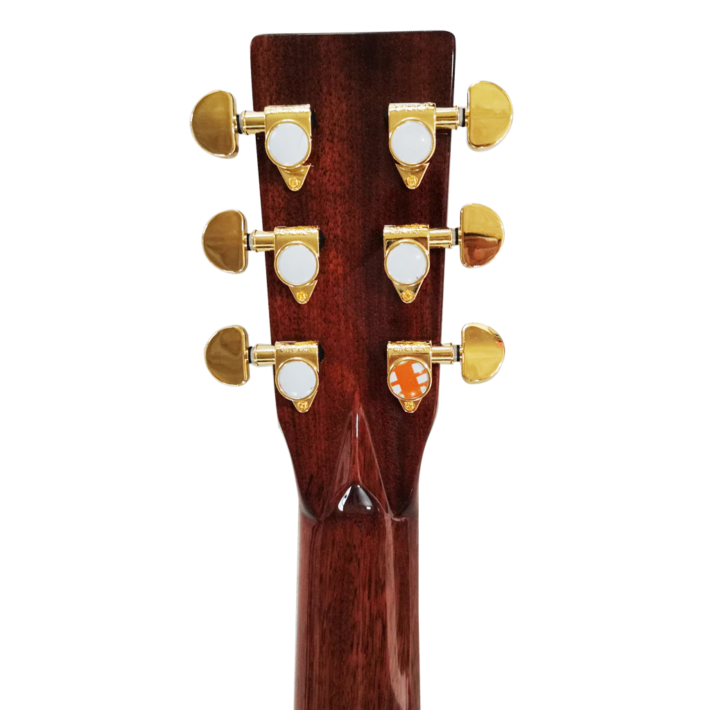 Byron Handmade Vine Inlay Folk Guitar Solid Spruce Wood Top dreadnought acoustic electric