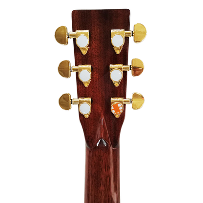 Byron Handmade Vine Inlay Folk Guitar Solid Spruce Wood Top dreadnought acoustic electric