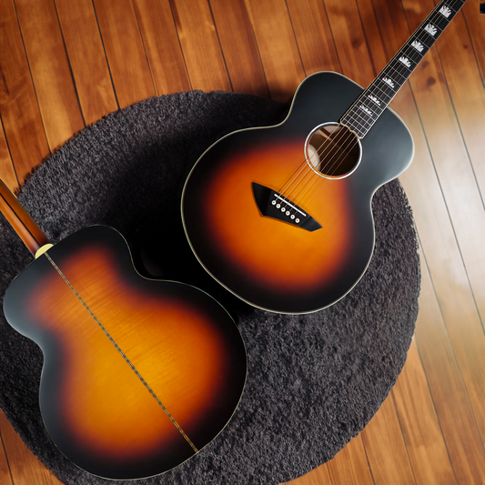 AAAAA Vollmassive 38 Zoll Mini Jumbo Gitarre Sunburst