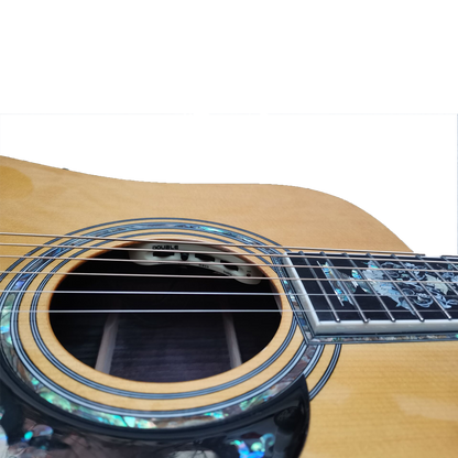 Handmade All Solid Wood Dreadnought Guitar The Antoinette Super Deluxe Full Abalone Professional Acoustic Guitars