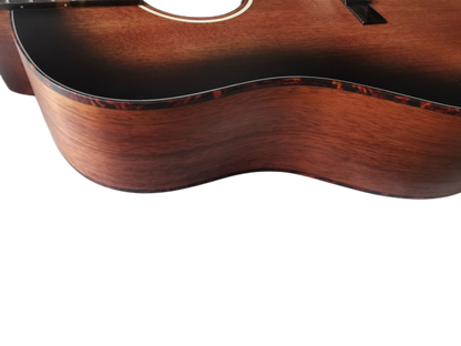 Byron custom made DSS-15 style All solid mahogany slope shoulder acoustic electric guitar with case