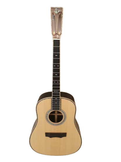 slope shoulder natural blonde folk guitar with slot headstock handmade The Classic Beauty