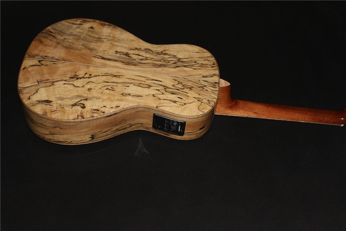 C-003 00015 Style spalted European maple named the Ramblin’ Jack with case