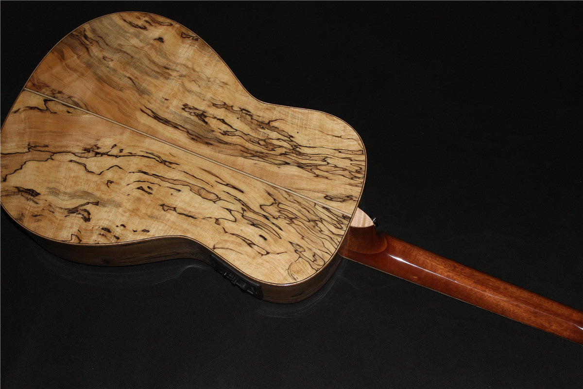 C-003 00015 Style spalted European maple named the Ramblin’ Jack with case