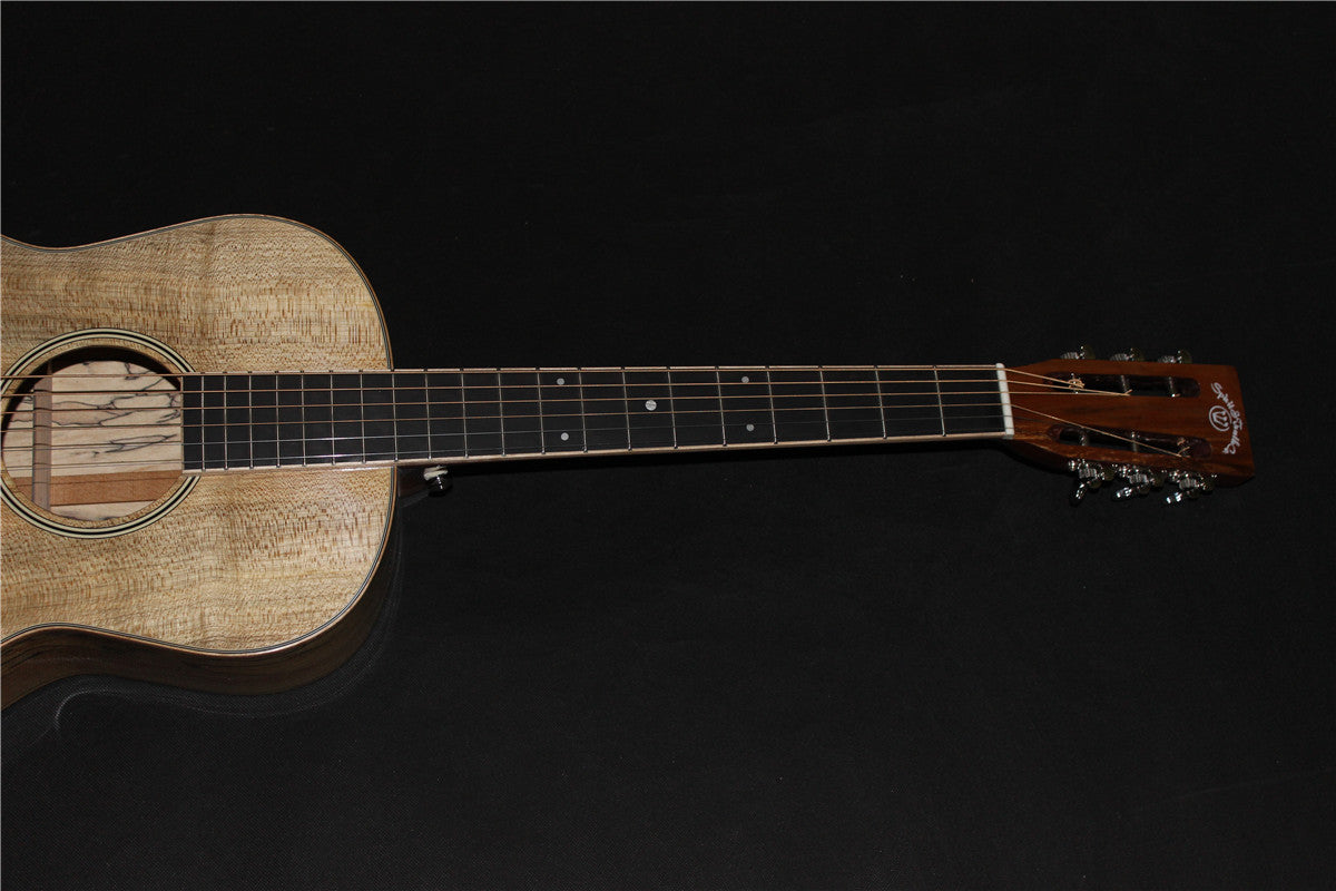 C-003 00015 Style spalted European maple named the Ramblin’ Jack with case