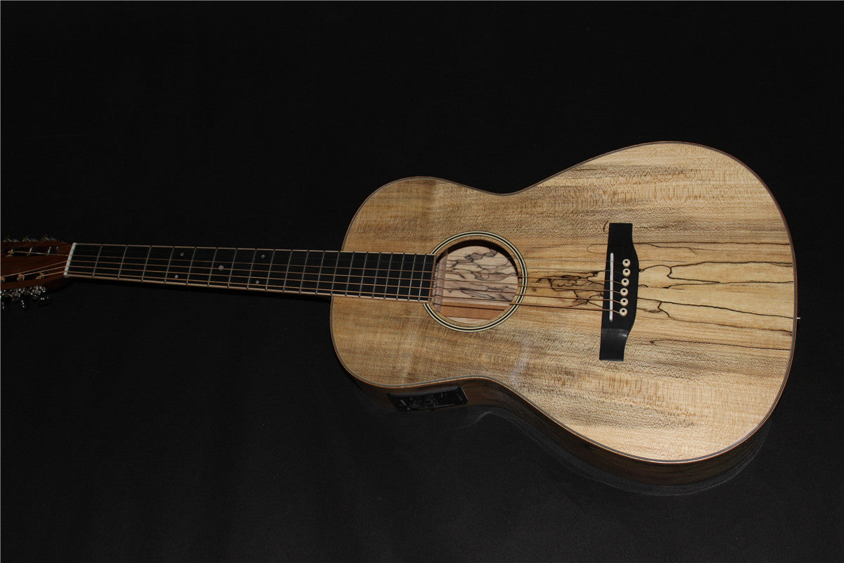 C-003 00015 Style spalted European maple named the Ramblin’ Jack with case